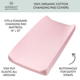 Organic Cotton Changing Pad Cover, Pink