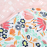 Organic Cotton Hand-Quilted Reversible Baby Blanket, Flower Power