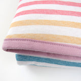 Organic Cotton Hand-Quilted Reversible Baby Blanket, Rainbow Stripe