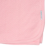 Organic Cotton Matelasse Reversible Receiving Blanket, Pattern Play White/Pink