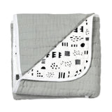 Organic Cotton Hand-Quilted Blanket, Pattern Play/Gray