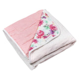 Organic Cotton Hand-Quilted Blanket, Rose Blossom/Dip Dye