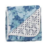 Organic Cotton Hand-Quilted Blanket, Watercolor World/Compass