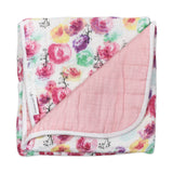 Organic Cotton Hand-Quilted Blanket, Rose Blossom/Pink