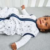 Organic Cotton Zip Front Wearable Blanket, Jumbo Twinkle Navy