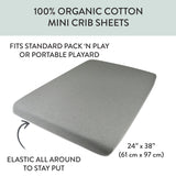 Organic Cotton Mini Crib Sheet, Gray Heather