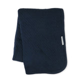 Organic Cotton Matelassé Receiving Blanket, Dark Navy