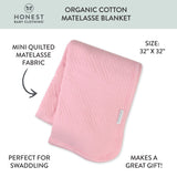 Organic Cotton Matelassé Receiving Blanket, Pink