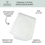 Organic Cotton Matelassé Receiving Blanket, White