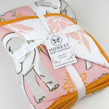 Organic Cotton Lightweight Knit Quilt, Pink Elephant