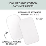 2-Pack Organic Cotton Bassinet Sheets, Dark Navy