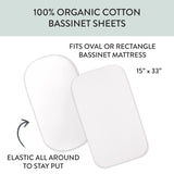 2-Pack Organic Cotton Bassinet Sheets, Gray Heather