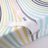 2-Piece Organic Cotton Printed & Terry Changing Pad Cover Set, Rainbow Stripe Blues