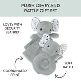 Elephant Lovey and Rattle JUMBO HUGS Gift Set, Elephant