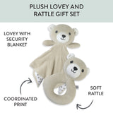 Bear Lovey and Rattle BEARY CUTE Gift Set, Bear