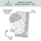 2-Piece Knit Stroller Blanket and Baby Hat, Twinkle Star Gray