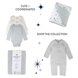 2-Piece Knit Stroller Blanket and Baby Hat, Twinkle Star Gray