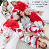 Organic Cotton Holiday Matching Family Pajamas, Bold Stripe Red