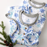Organic Cotton Holiday Matching Family Pajamas, Falling Snowflakes