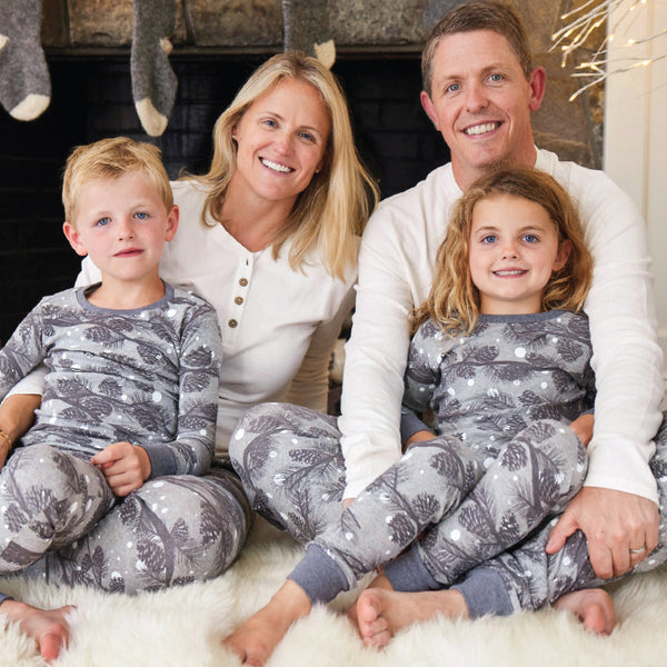 Organic Cotton Holiday Matching Family Pajamas, Night Pine