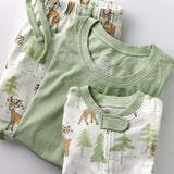 Organic Cotton Holiday Matching Family Pajamas, Reindeer Lights