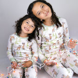 Organic Cotton Holiday Matching Family Pajamas, Reindeer Lights