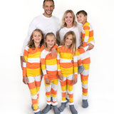 Organic Cotton Holiday Matching Family Pajamas, Candy Corn Bold Stripe