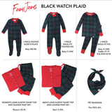 Organic Cotton Holiday Matching Family Pajamas, Black Watch Plaid