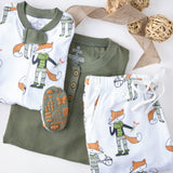 Organic Cotton Holiday Matching Family Pajamas, Foxy Green