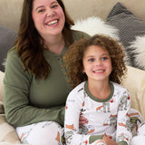 Organic Cotton Holiday Matching Family Pajamas, Foxy Green