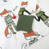 Organic Cotton Holiday Matching Family Pajamas, Foxy Green