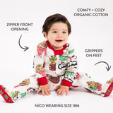 Organic Cotton Holiday Matching Family Pajamas, Snow Shakes