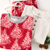 Organic Cotton Holiday Matching Family Pajamas, Berry Red