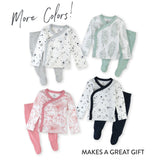 2-Piece Take-Me-Home Side-Snap Top and Pant Set, Bright White