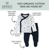 2-Piece Take-Me-Home Side-Snap Top and Pant Set, Jumbo Twinkle Navy