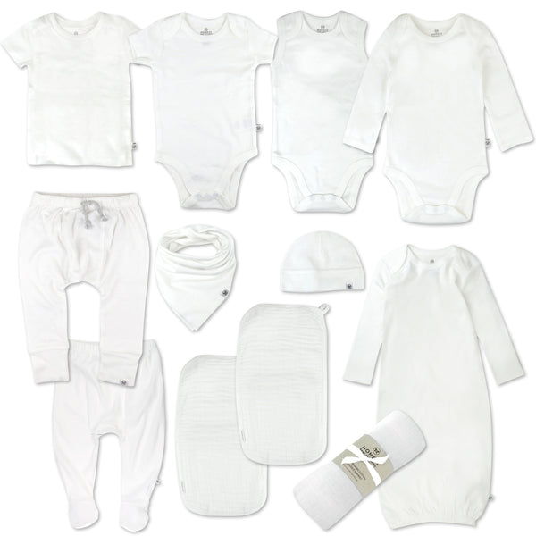 WELCOME HOME 12-Piece Organic Cotton Gift Set, Bright White