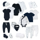 HITTIN THE TOWN 20-Piece Organic Cotton Gift Set, Twinkle Star Navy