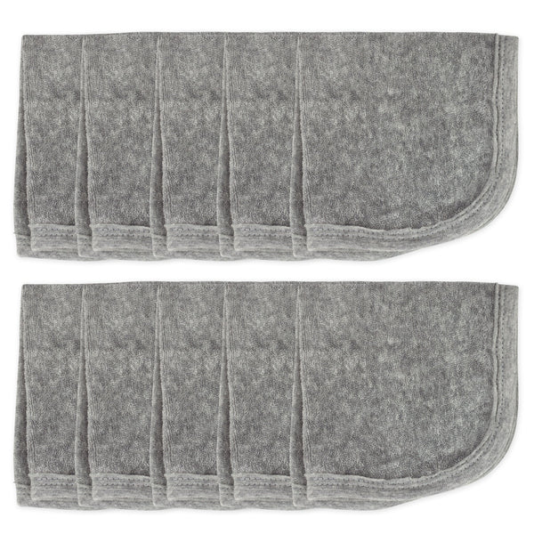 Honest The Company 10-Pack Terry Washcloths in Grey Heather