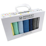 EVERYDAY EASY 10-Pack Organic Cotton Washcloths Gift Set, Rainbow Blues