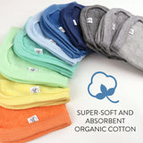 EVERYDAY EASY 10-Pack Organic Cotton Washcloths Gift Set, Rainbow Blues