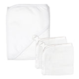 3-Piece Organic Cotton Hooded Towel Set, Bright White