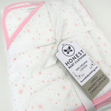 3-Piece Organic Cotton Hooded Towel Set, Twinkle Star White/Pink