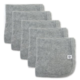 5-Pack Organic Cotton Washcloths, Heather Gray