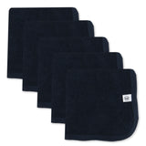 5-Pack Organic Cotton Baby Terry Washcloths, Navy