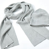 Cashmere Knit Hat, Light Gray Heather