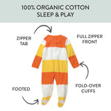 Organic Cotton Celebration Pajamas, Bold Stripe Candy Corn