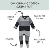 Organic Cotton Celebration Pajamas, Bold Stripe Gray Ombre