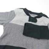 Organic Cotton Celebration Pajamas, Bold Stripe Gray Ombre
