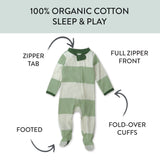 Organic Cotton Sleep & Play, Bold Stripe Moss
