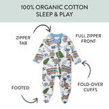 Organic Cotton Sleep & Plays, Dino Digs